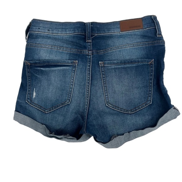 Express Shortie High Rise Distressed Cuffed Hem Jean Shorts Size 2 Women’s - Picture 5 of 6